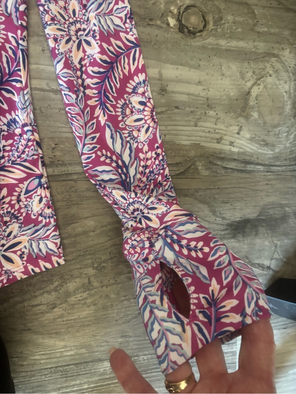 Tommy Bahama L/S  Pink Floral Zip Jacket - Picture 7 of 7